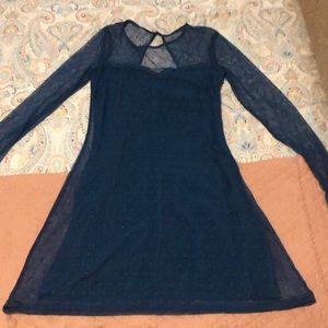 Hollister blue long sleeve mesh dress